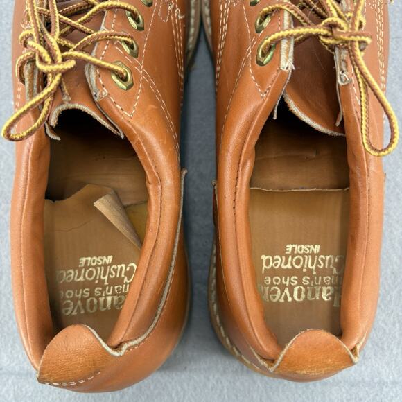 Vintage HANOVER Men\'s Brown Leather Cushioned Insole Moc Toe Oxford Size 9.5 main image 5